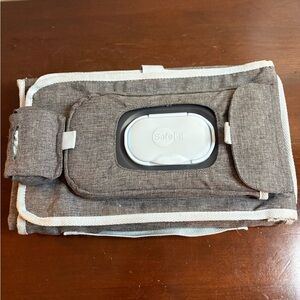 SafeFit XtraGuard XL Antimicrobial Baby Changing Pad Kit in gray and blue